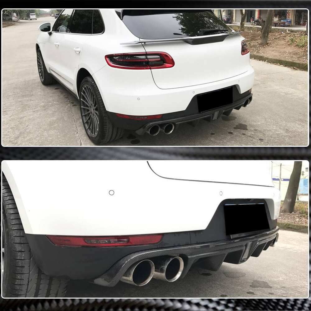 Rear Bumper Diffuser V2 (2014-2021, Carbon) for Porsche Macan 2014-2024 - image 4
