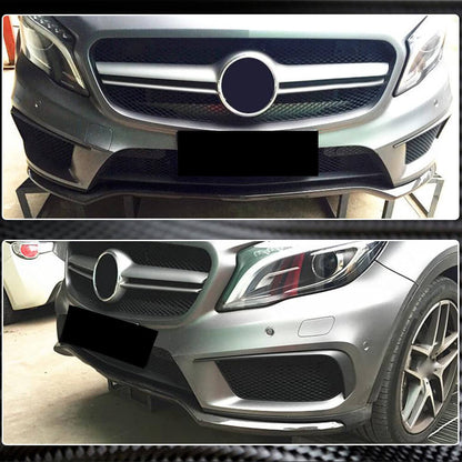 Front Bumper Lip Spoiler (for GLA45 AMG 2013-2016, Carbon) for Mercedes GLA X156 2014-2019 - image 4