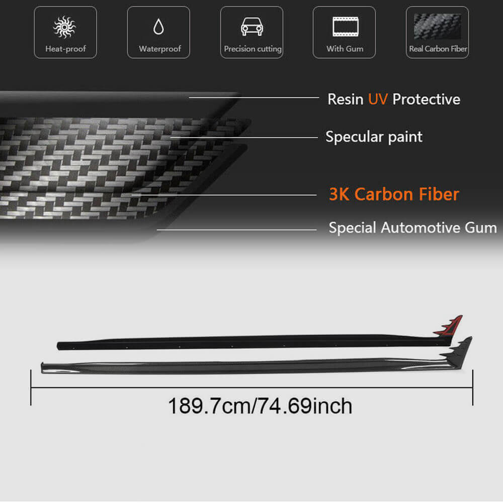 Side Skirts (for GTI / R-Line HB, Carbon) for Volkswagen Golf 8 2019- - image 4