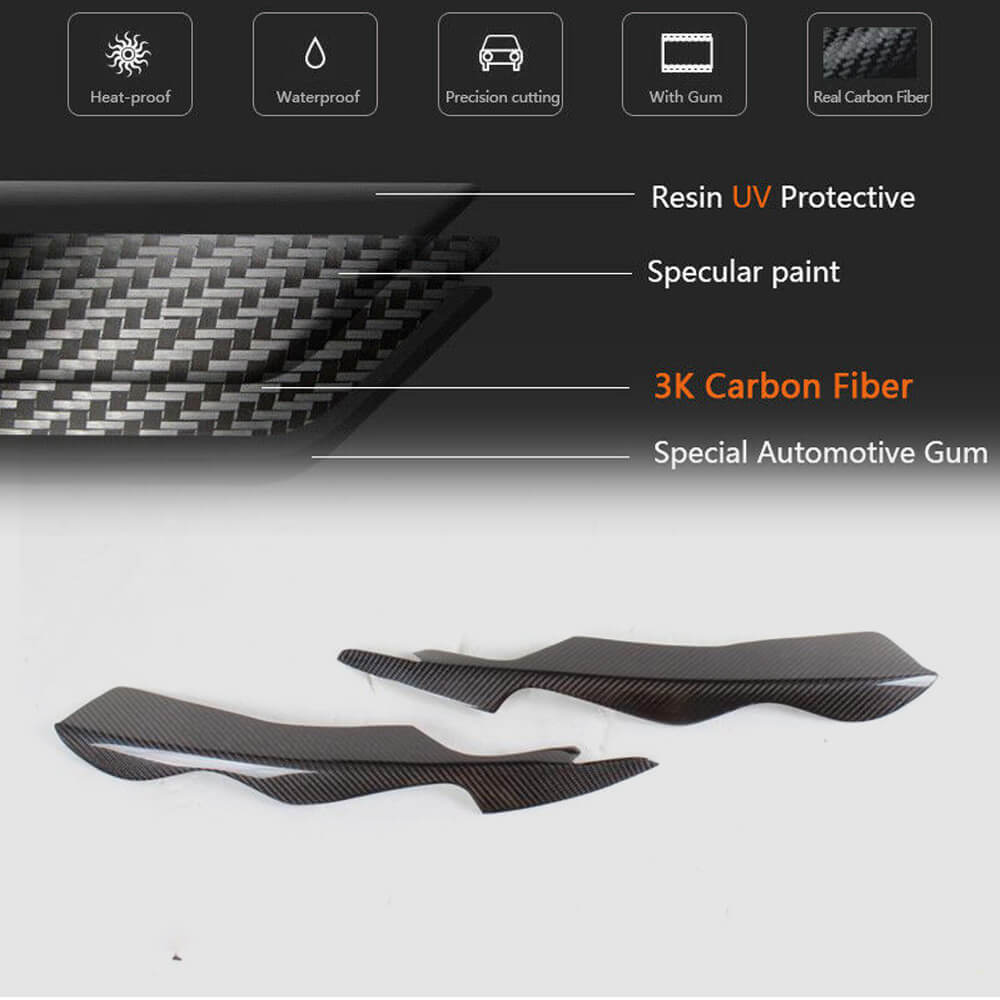 Headlight eyelashes (2011-2015, Carbon) for Audi A4 B8 2007-2015 - image 4