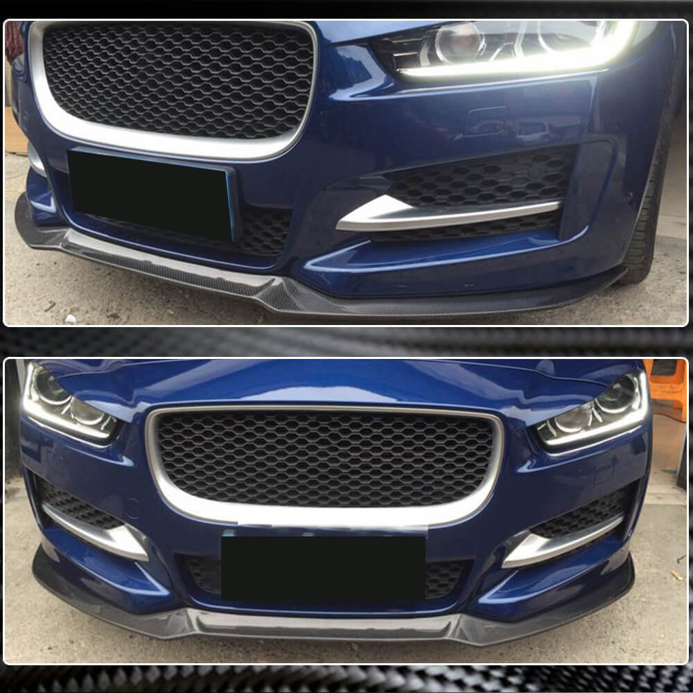 Front Bumper Lip Spoiler (2015-2019, Carbon) for Jaguar XE 2016- - image 4