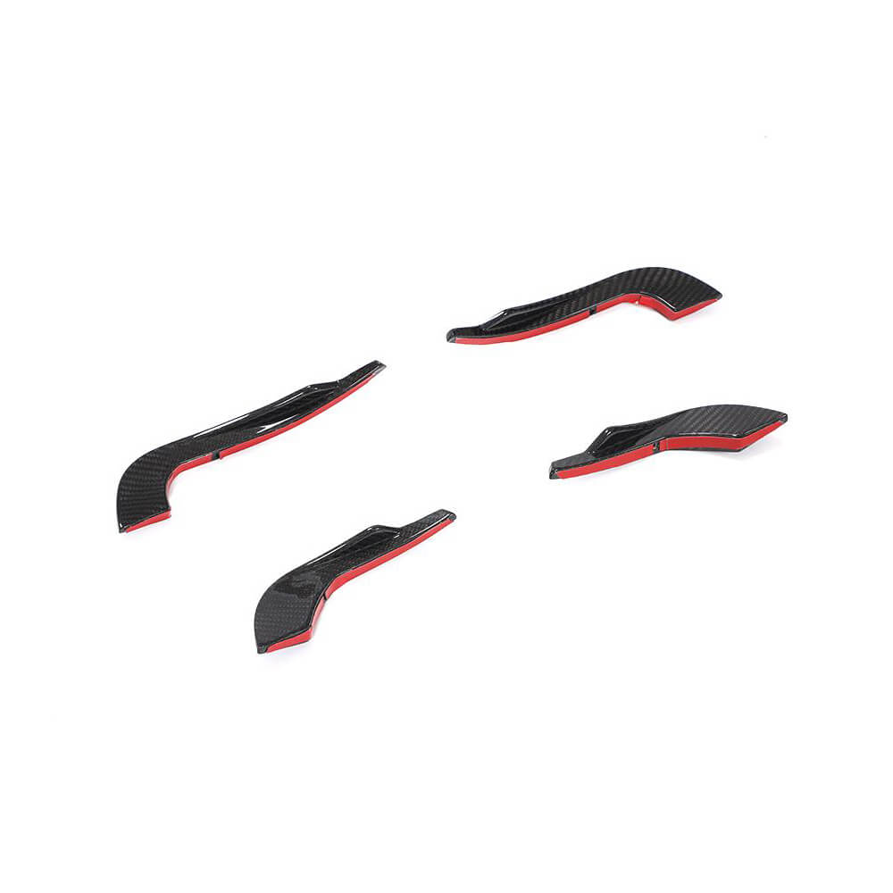 Front Bumper Lip Spoiler V3 (for S-Line Sedan 2015-2019, Carbon) for Audi A4 B9 2015-2024 - image 4
