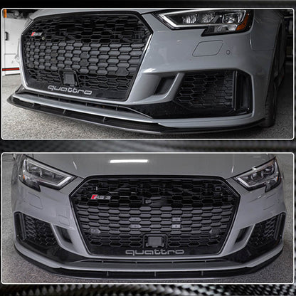 Front Bumper Lip Spoiler V5 (for RS3 Sedan 2017-2020, Carbon) for Audi A3 2012-2020 - image 4