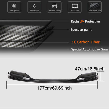 Front Bumper Lip V2 (for F10 M5, Carbon) for BMW 5 Series F10/F11 2010–2016 - image 4