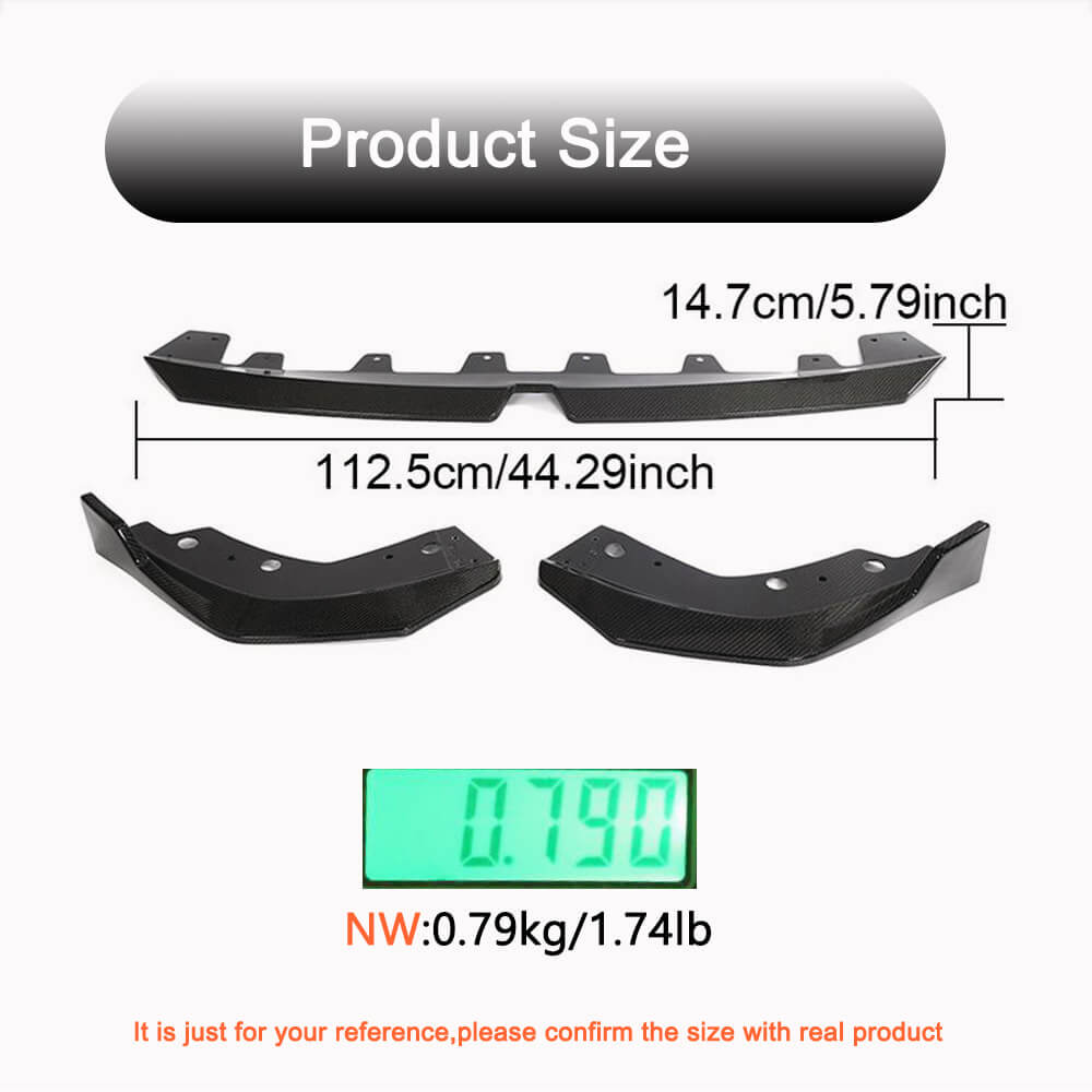 Front Bumper Lip V3 for M-Sport 2022+ Carbon for BMW 3 Series G20/21 2018- - image 4