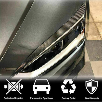 Headlight Eyelids Lamp Eyebrows Dry Carbon Fiber for Audi A5 2016-2025 - image 4