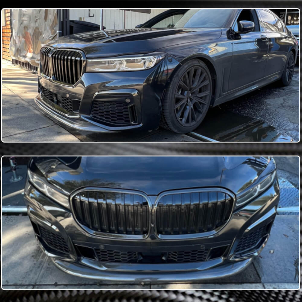 Front Bumper Lip V1 for M-Sport 2019-2022 Carbon for BMW 7 Series G11/G12 2015-2022 - image 4