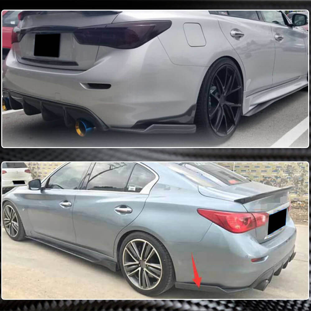 Covers on the rear bumper (for Q50 Base/Sport 2014-2017, Carbon) for Infiniti Q50/Q60 2013-2024 - image 4