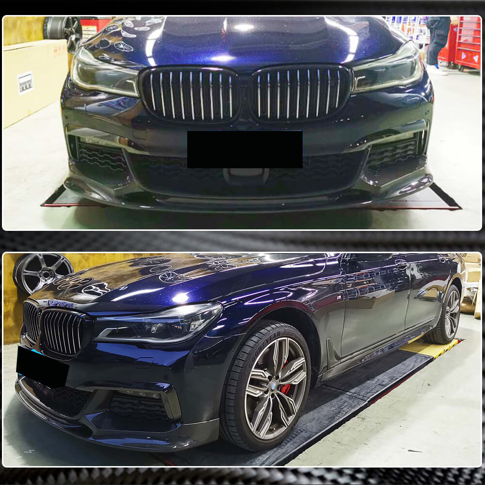 Front Bumper Lip V1 for M-Sport 2016-2019 Carbon for BMW 7 Series G11/G12 2015-2022 - image 4