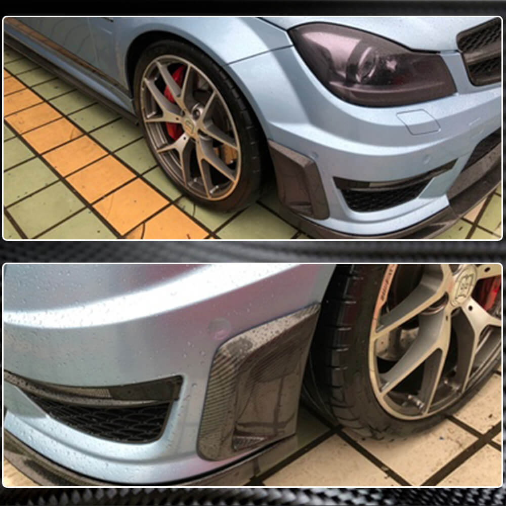 Covers on the front bumper (for AMG 2012-2014, Carbon) for Mercedes C-class W204 2007-2015 - image 4