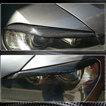 Headlight Eyebrows Lamp Eyelids Carbon Fiber for BMW X5 E-70 2007-2013 - image 4