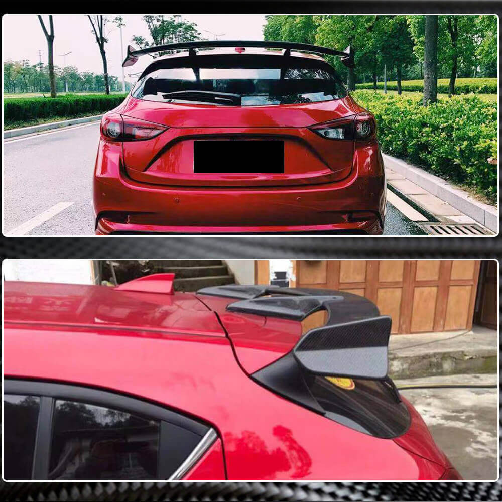 Spoiler V2 (HB, Carbon) for Mazda 3 2013-2019 - image 4