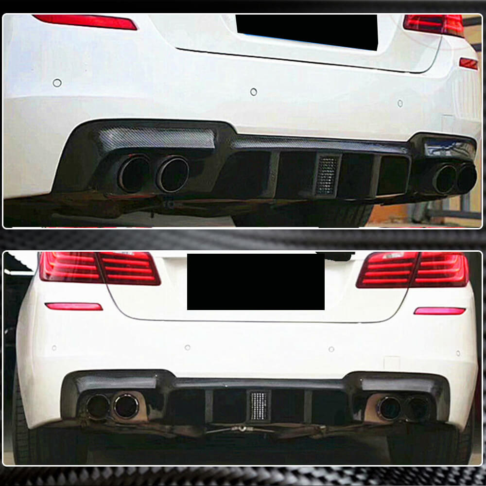 Rear Bumper Diffuser Carbon Fiber V3 (M-Sport) for BMW 5 series F-10/11/07 2010-2016 - image 4