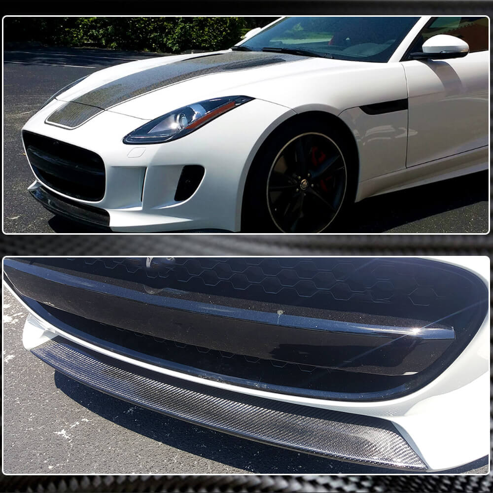 Front Bumper Lip Spoiler (2013-2015, Carbon) for Jaguar Project 7 2013-2015 - image 4