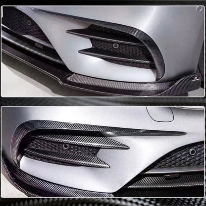 Covers on the front bumper V1 (for E43 AMG 2016-2019, Carbon) for Mercedes E-class W213 2016-2023 - image 4