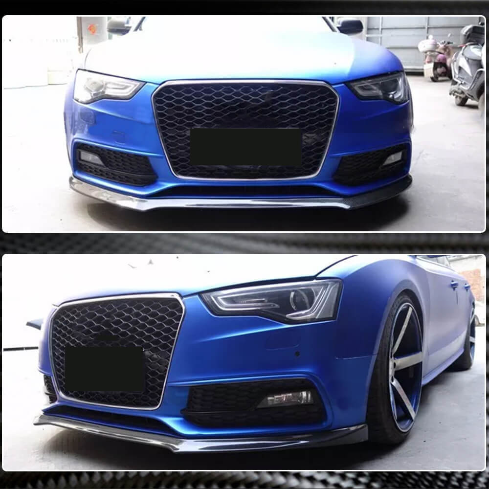 Front Bumper Lip V1 for S-Line 2012-2015, Carbon for Audi A5 2007-2015 - image 4