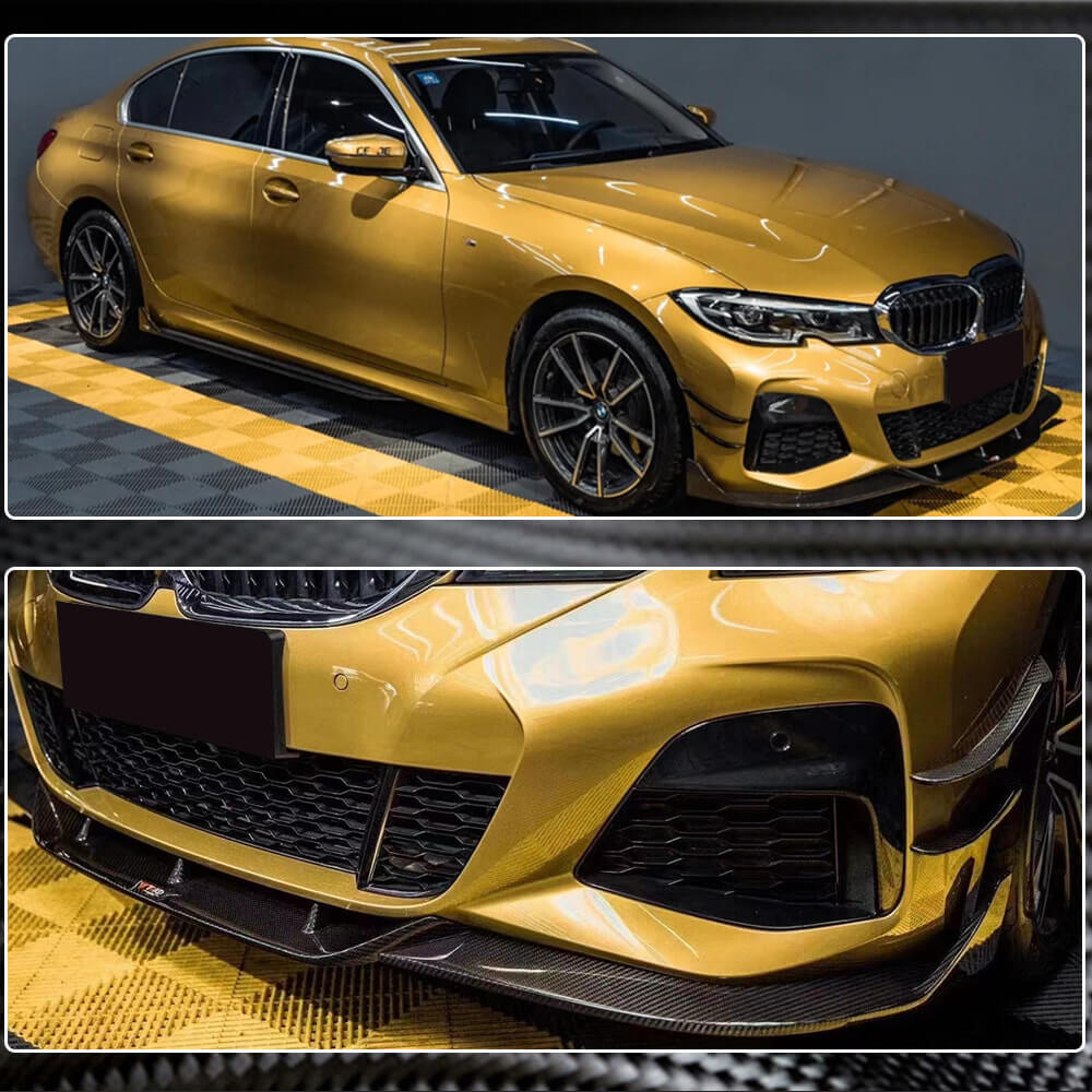 Front Bumper Lip Carbon Fiber V4 (2019-2022 M-Sport) for BMW 3 series G20/21 2018- - image 4