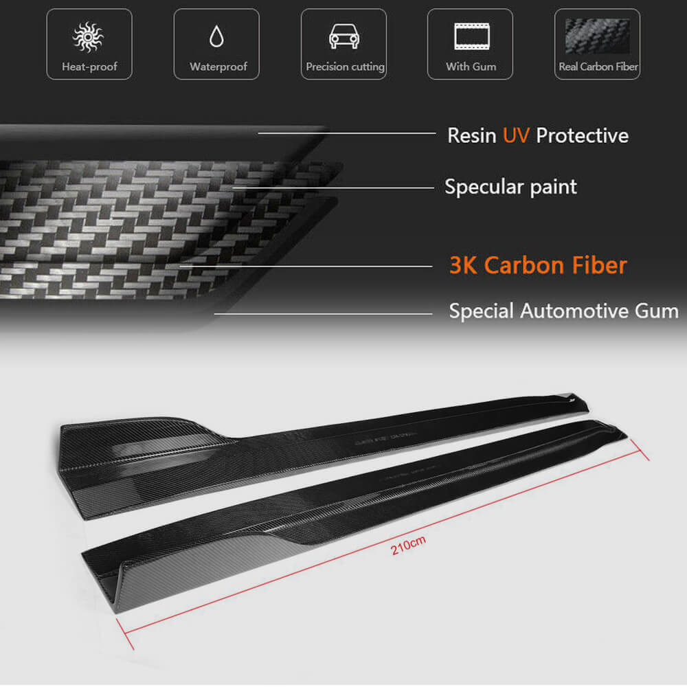 Side Skirts for G37 Coupe 2009-2013 Carbon for Infiniti G25/G35/37 (V36/CV36) 2006-2015 - image 4