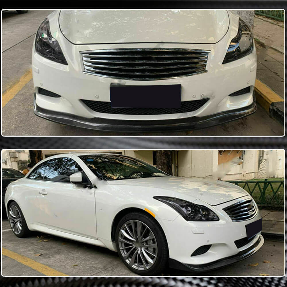 Front Bumper Lip Spoiler (for G37 Coupe 2009-2013, Carbon) for Infiniti G25/G35/37 (V36/CV36) 2006-2015 - image 4