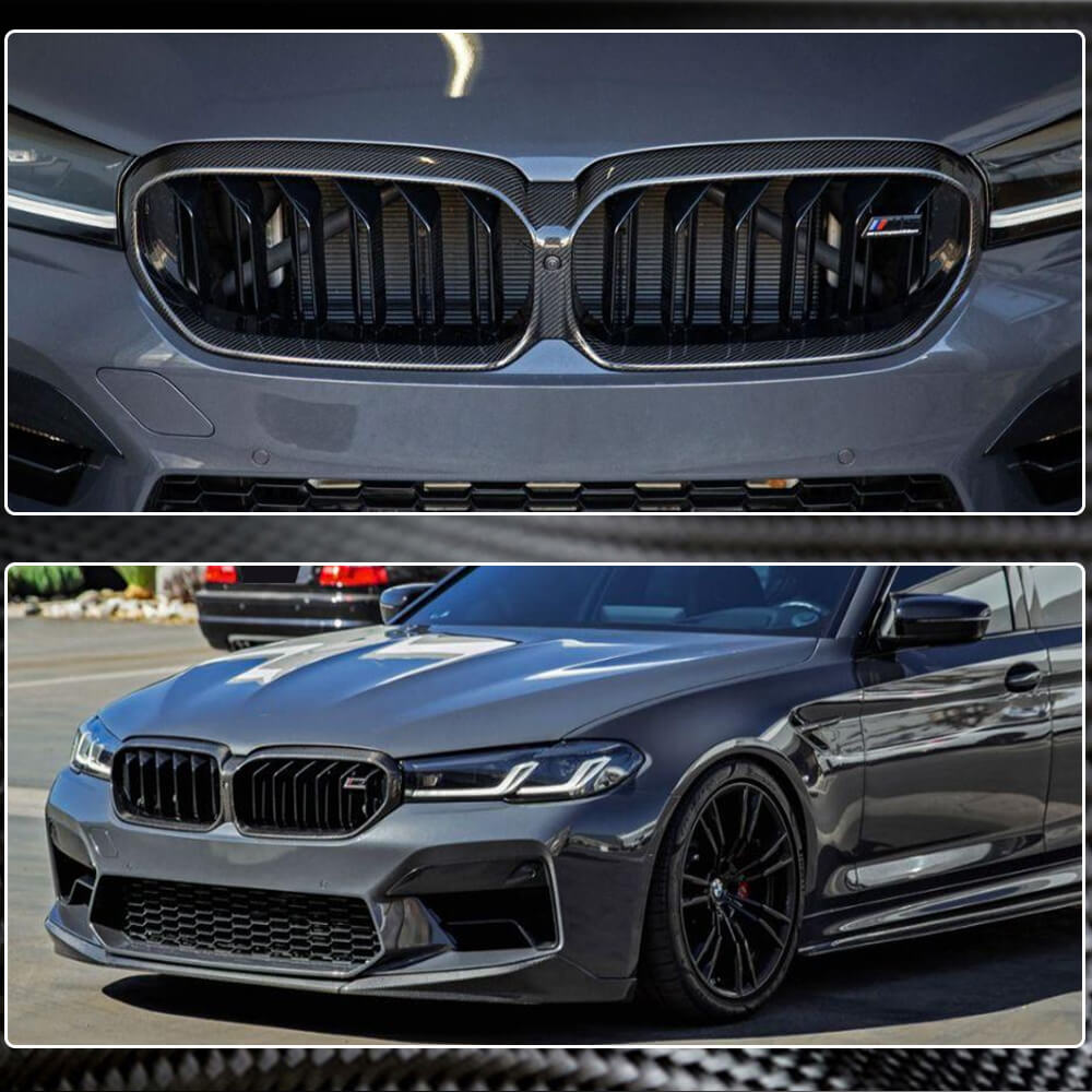 Grille outline (2021-2023, Carbon) for BMW 5 Series G30/31 2017-2023 - image 4
