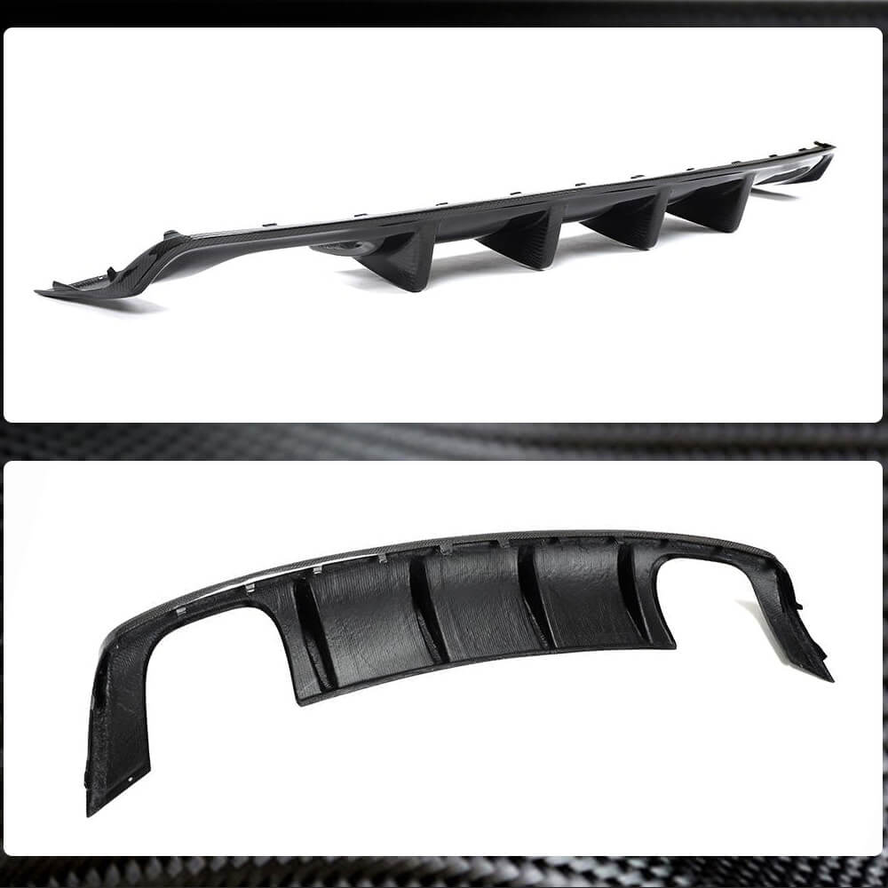 Rear Bumper Diffuser V3 (for S-Line SD 2012-2016, Carbon) for Audi A3 2012-2020 - image 4