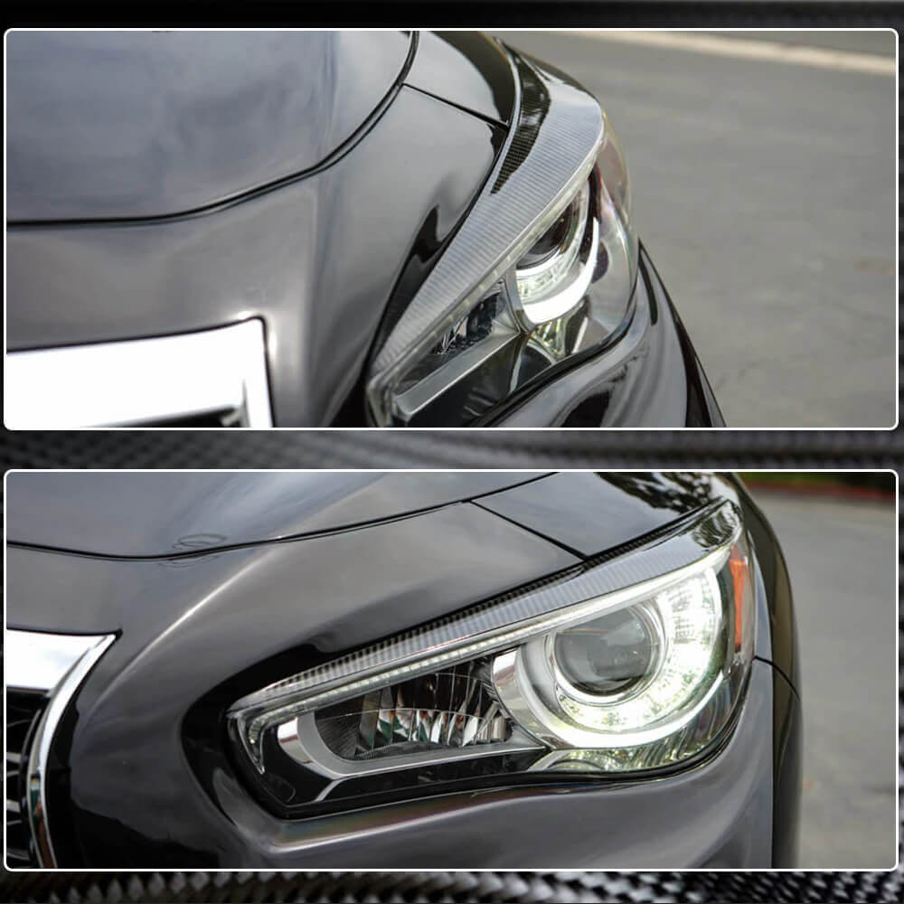 Headlight Eyelids (for Q50 2014-2017, Carbon) for Infiniti Q50/Q60 2013-2024 - image 4