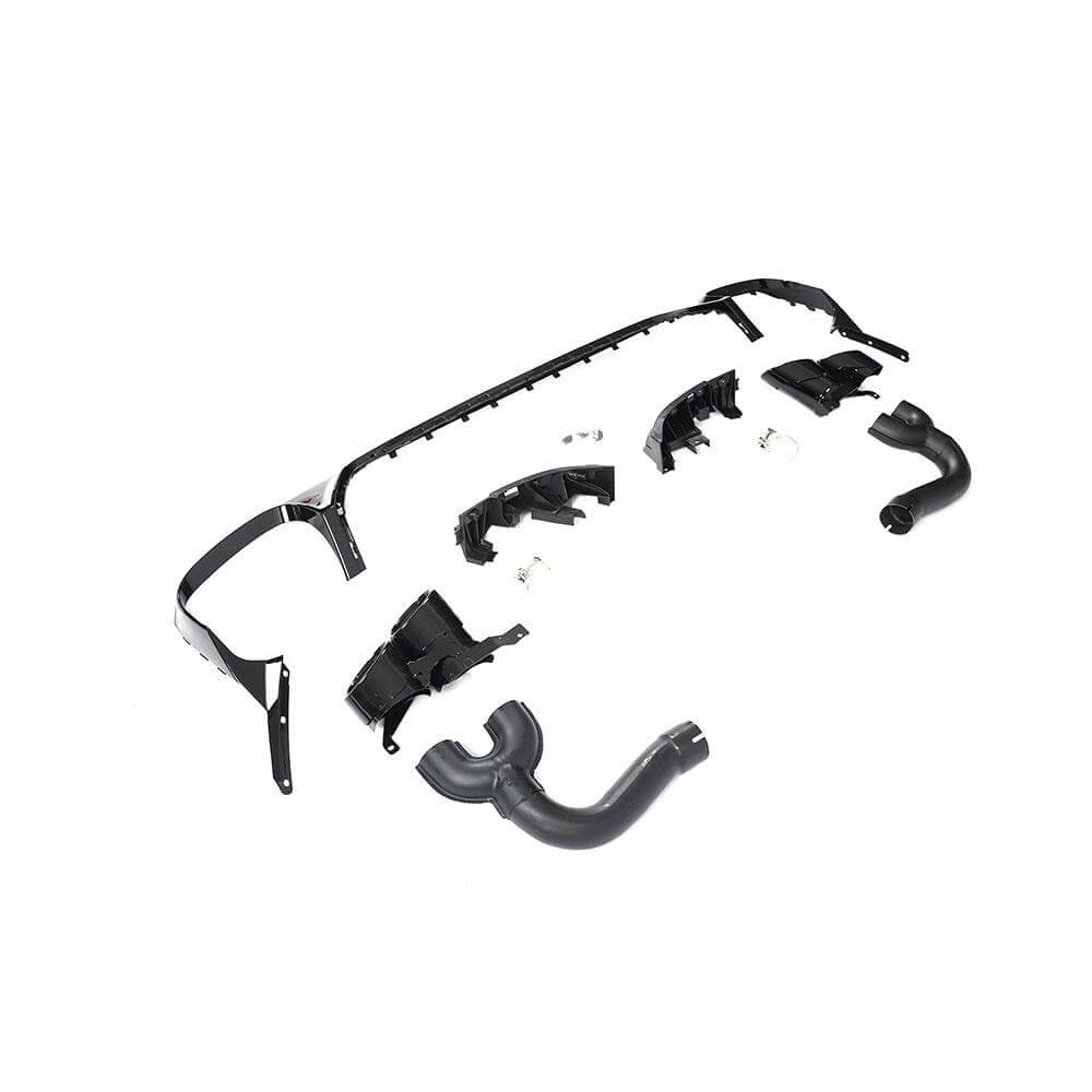 Rear bumper diffuser with exhaust tips (Black) for Audi Q8 2018- - image 4