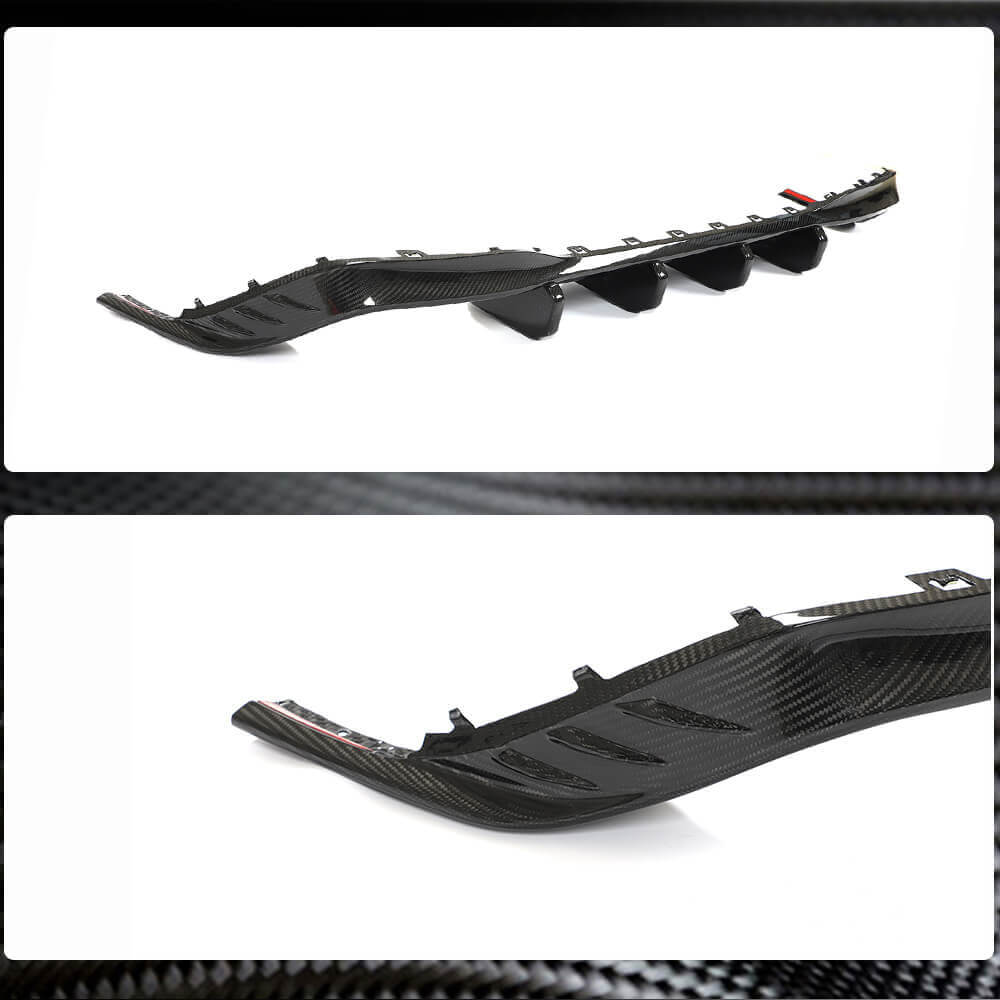 Rear bumper diffuser (for R HB, Dry carbon) for Volkswagen Golf 8 - image 4