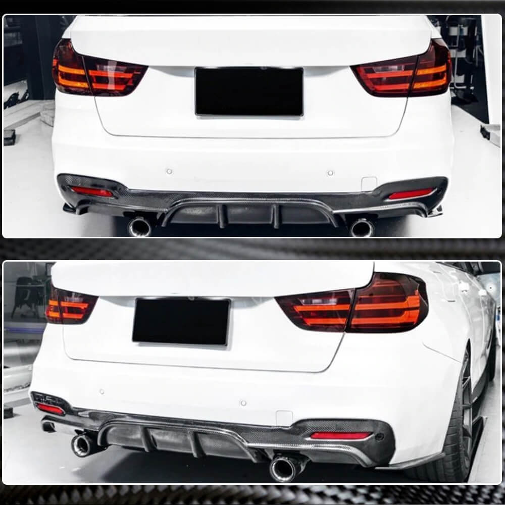 Rear Bumper Diffuser V2 for F34 M-Sport, Carbon for BMW 3 Series F-30/31/34 2012-2019 - image 4
