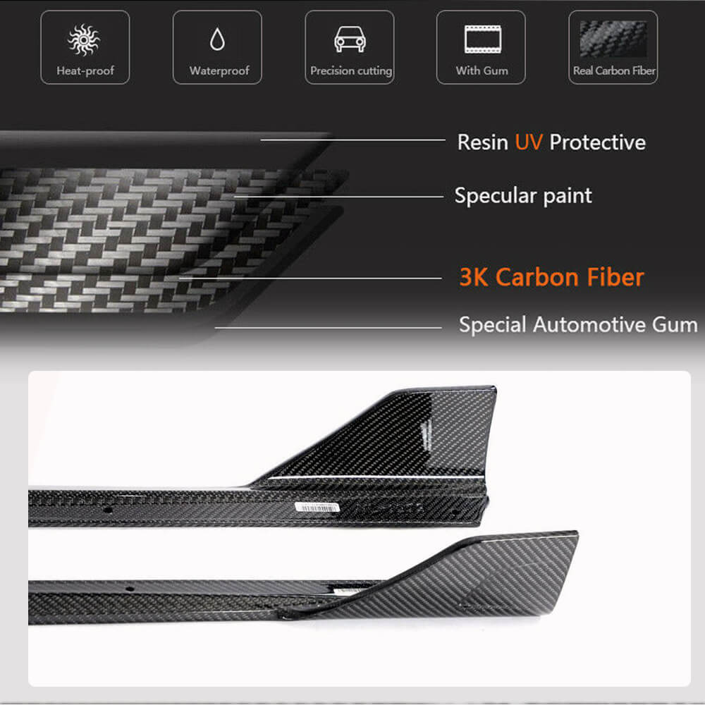 Side Skirt Extensions V1 (for G20 M-Sport, Carbon) for BMW 3 Series G20/G21 2018- - image 4