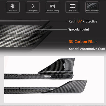 Side Skirt Extensions V1 (for G20 M-Sport, Carbon) for BMW 3 Series G20/G21 2018- - image 4