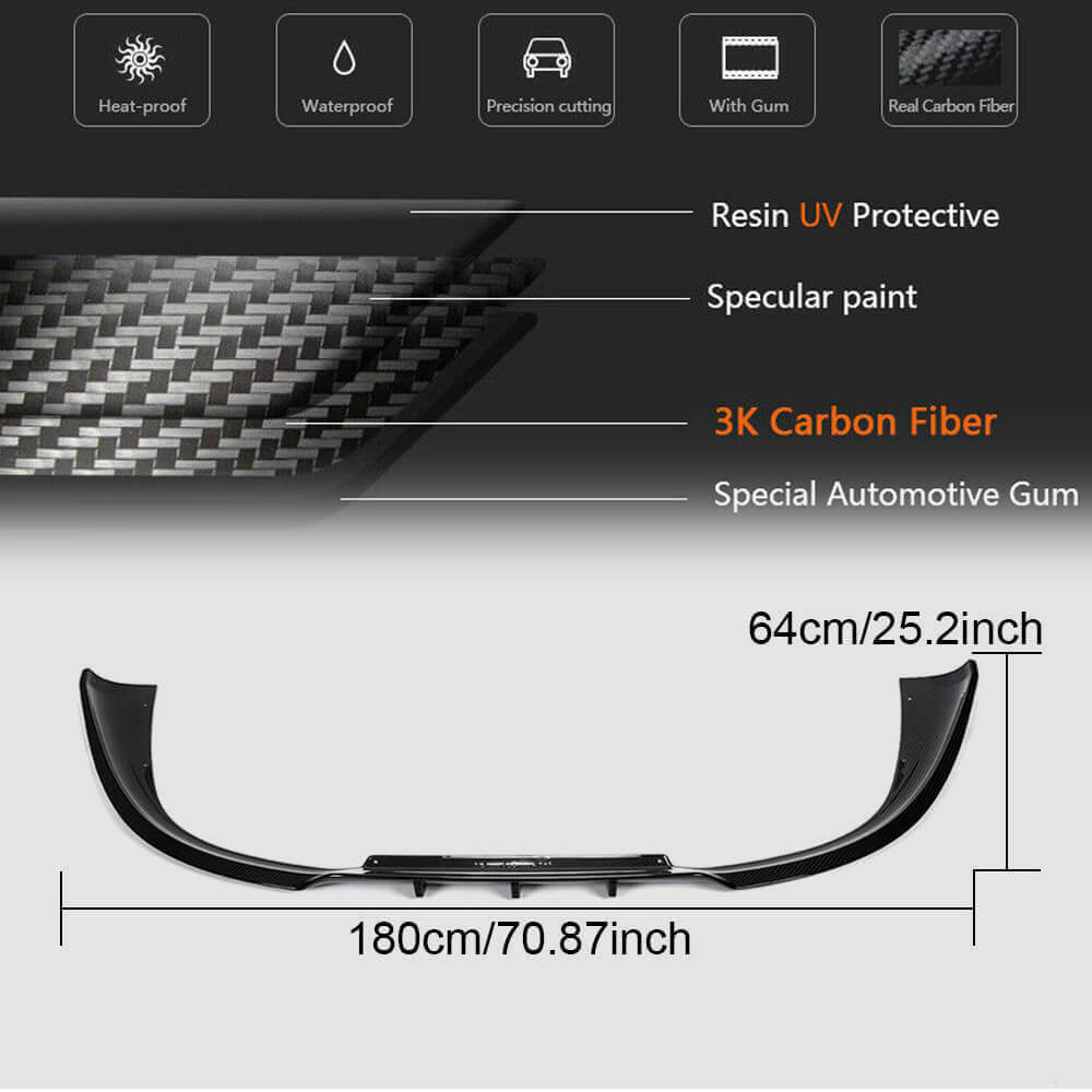 Rear Bumper Diffuser for Carrera/Targa, Carbon for Porsche 911 2018- - image 4