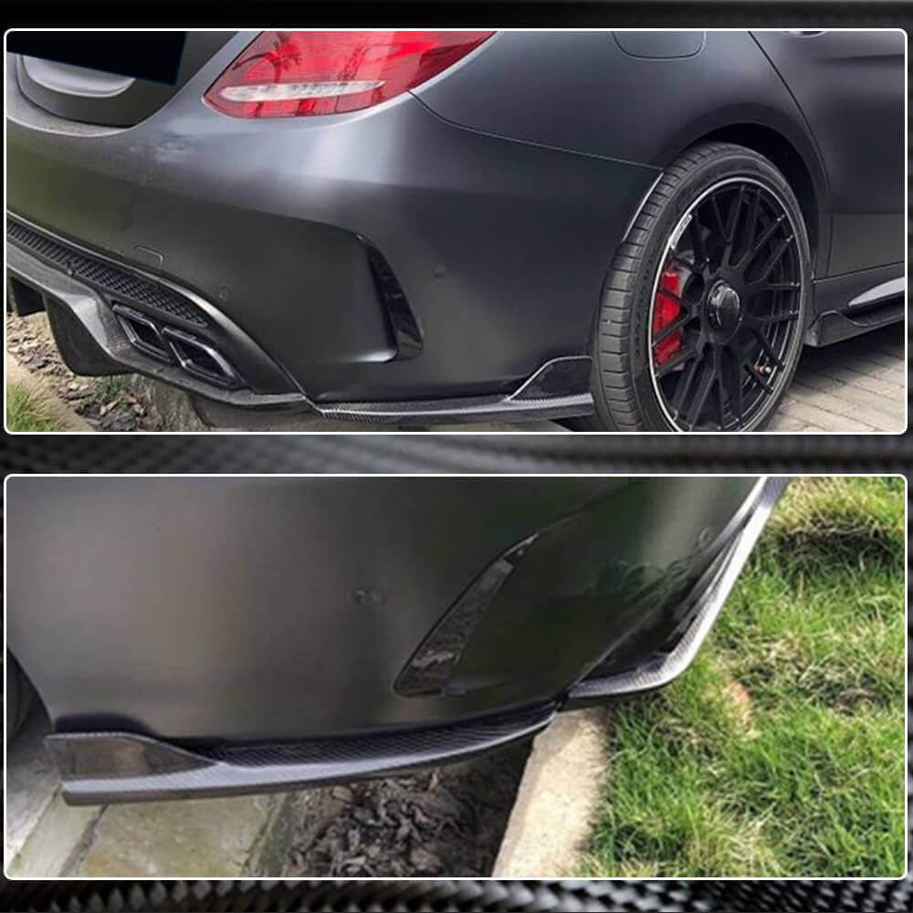 Rear Bumper Flap Covers for SD C43/C63 AMG 2015-2019 Carbon for Mercedes C-сlass W205 2014-2021 - image 4