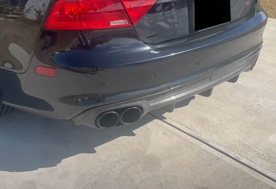 Rear bumper diffuser V2 (for S-Line, 2010-2014, Carbon) for Audi A7 2010-2018 - image 4