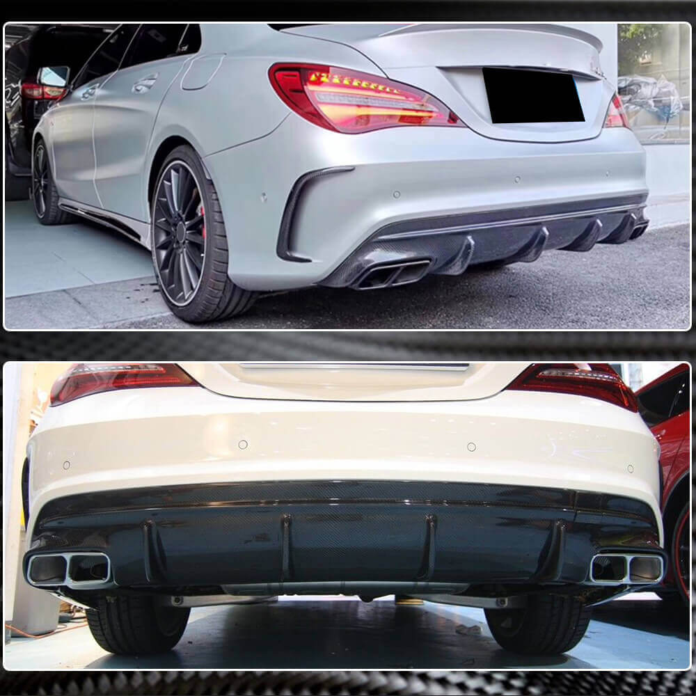 Rear Bumper Diffuser for AMG-Line / CLA45 AMG 2017-2019, Carbon for Mercedes CLA C117 2013-2019 - image 4