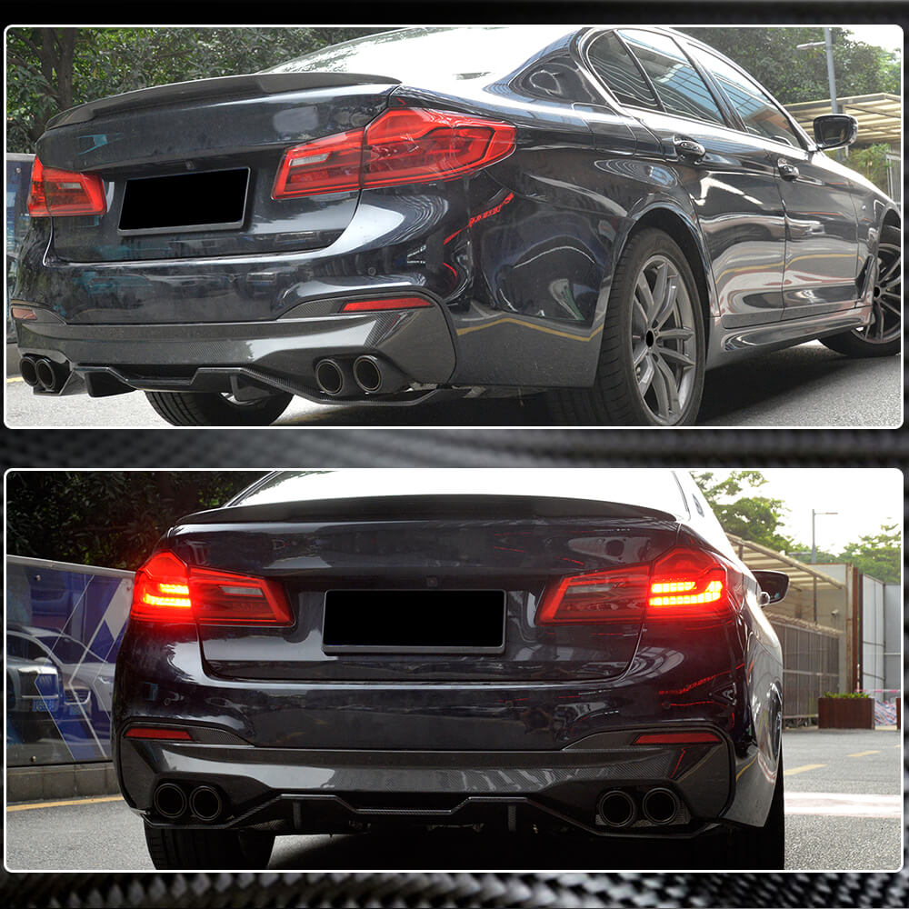 Rear Bumper Diffuser Carbon Fiber V2 (2017-2020, M-Sport) for BMW 5 Series G30/31 2017-2023 - image 6
