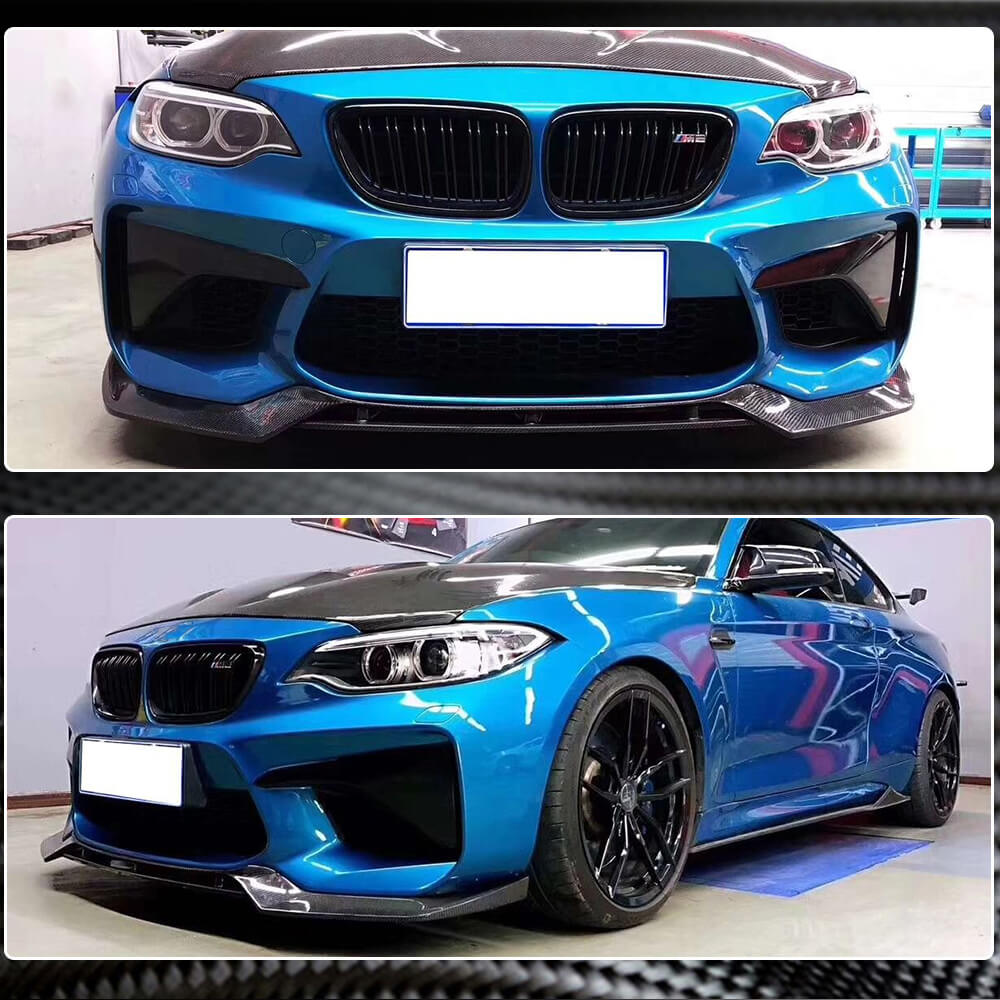 Front Lip V2 for F87 M2, Carbon for BMW 2 Series F22/F23 2014-2021 - image 4