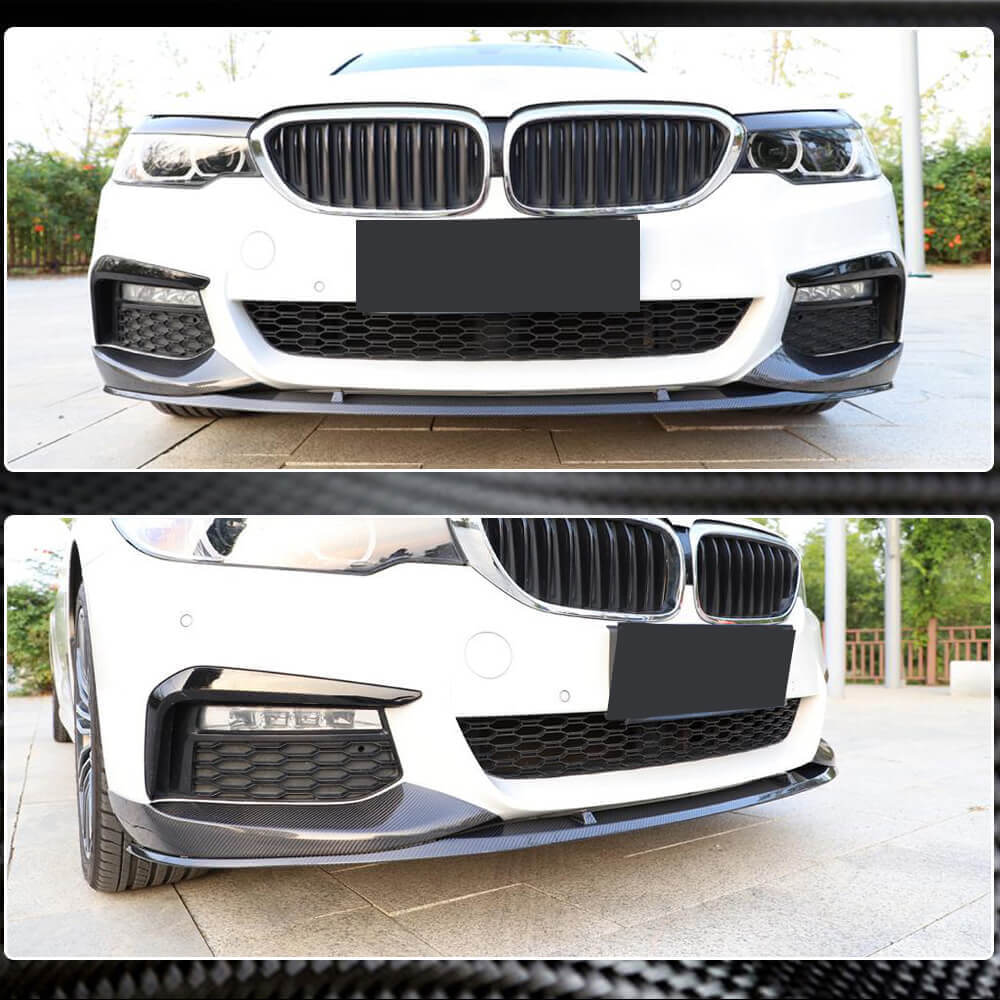 Front Bumper Flap Extensions V2 for M-Sport 2017-2020 Carbon for BMW 5 Series G30/G31 2017-2023 - image 4