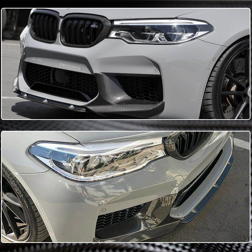 Front Bumper Lip Dry Carbon Fiber V6 (for M5 2017-2020) for BMW 5 Series G30/31 2017-2023 - image 4
