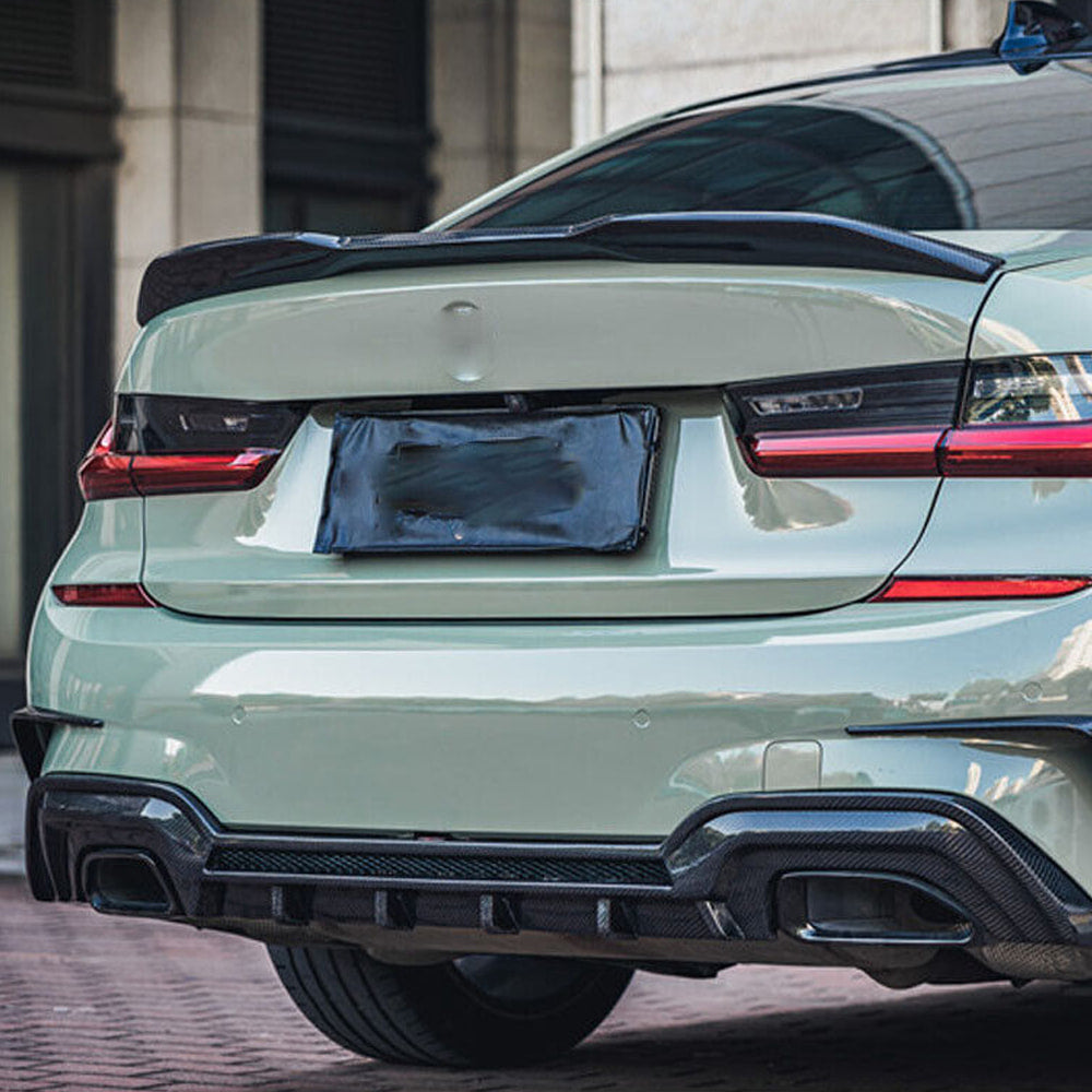 Rear Bumper Diffuser Carbon Fiber V2 (2019-2021, M-Sport) for BMW 3 series G20/21 2018- - image 4