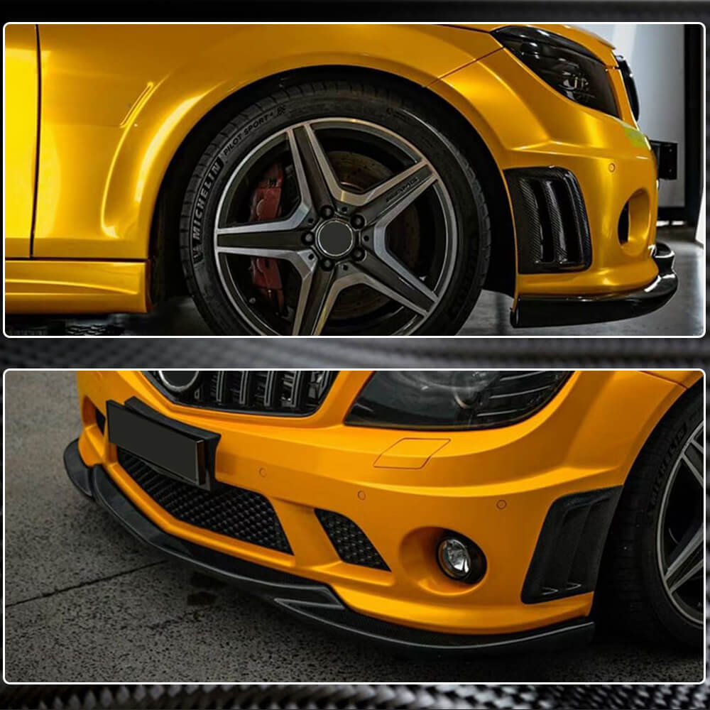 Covers on the front bumper (for C63 AMG Sedan 2008-2011, Carbon) for Mercedes C-class W204 2007-2015 - image 4