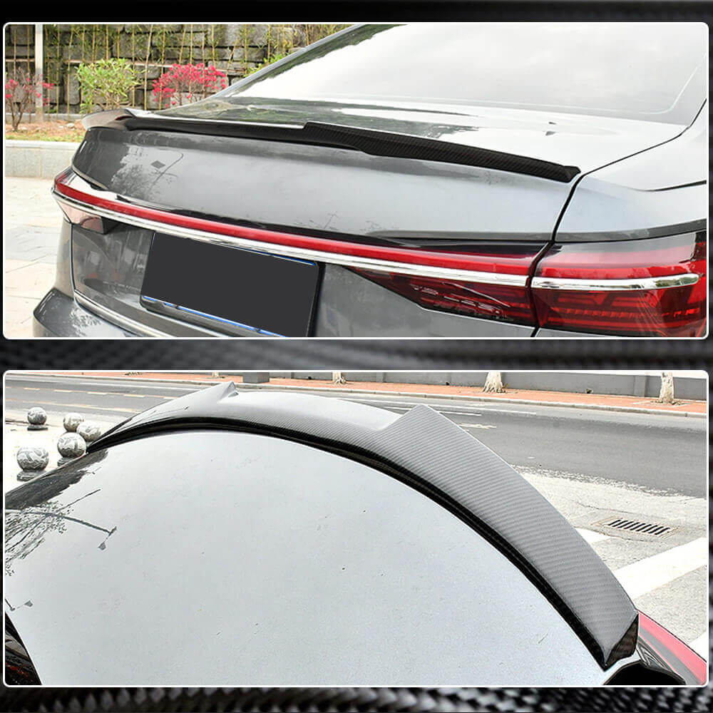 Rear Trunk Spoiler Carbon Fiber V2 for Audi A6 C8 2018- - image 4