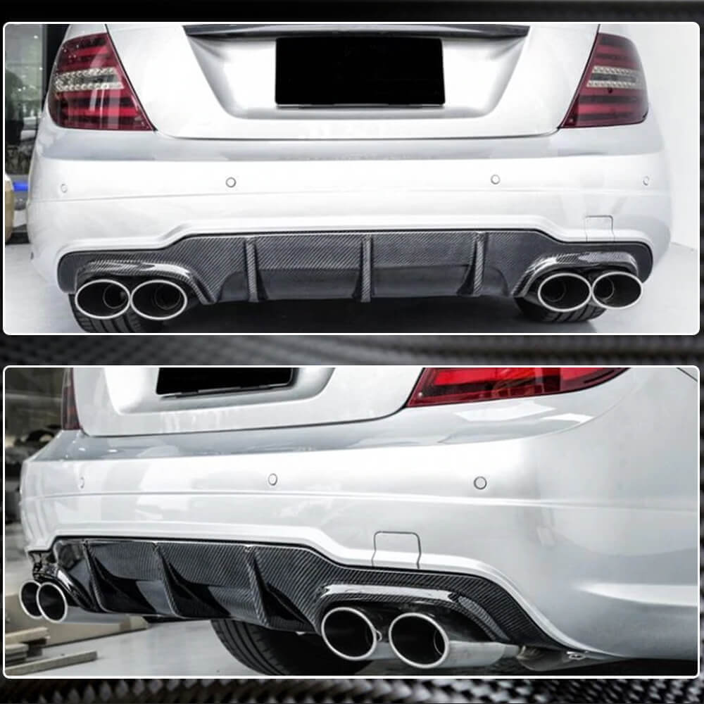 Rear Bumper Diffuser V1 for AMG SD/Coupe 2012-2014 Carbon for Mercedes C-class W204 2007-2015 - image 4