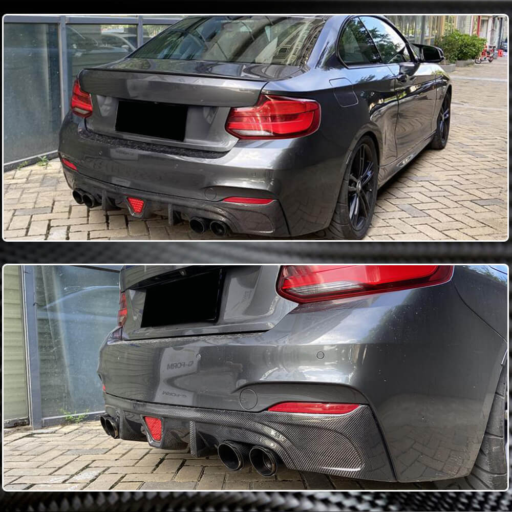 Rear Bumper Diffuser V2 for F22/F23 M-Sport, Carbon for BMW 2 Series F22/23 2014-2021 - image 4