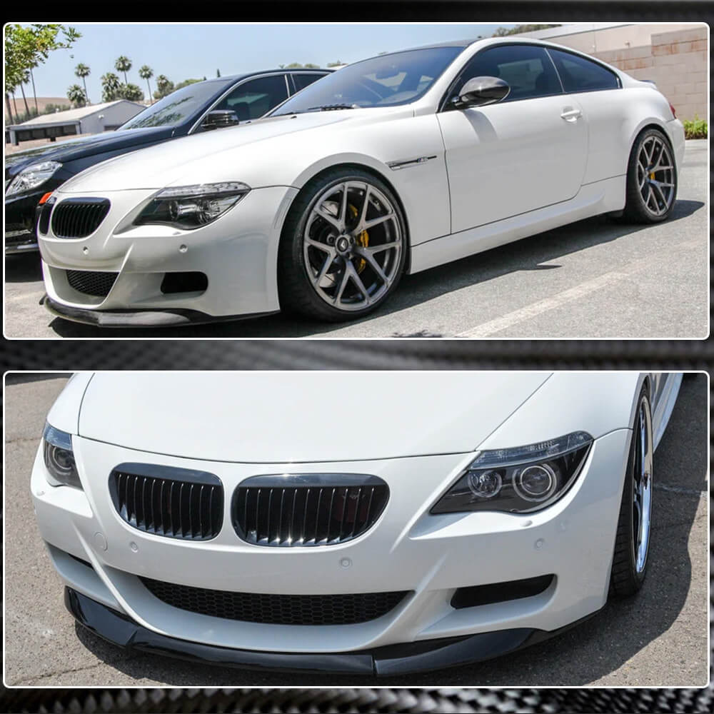 Front Bumper Lip Spoiler (for M6, Carbon) for BMW 6 Series E63/E64 2003-2010 - image 4
