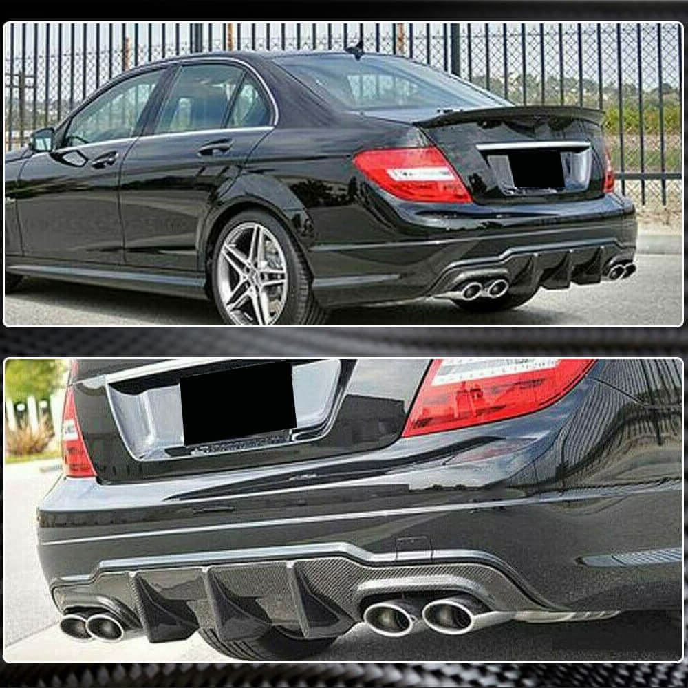 Rear Bumper Diffuser V3 for AMG SD/Coupe 2012-2014 Carbon for Mercedes C-class W204 2007-2015 - image 4