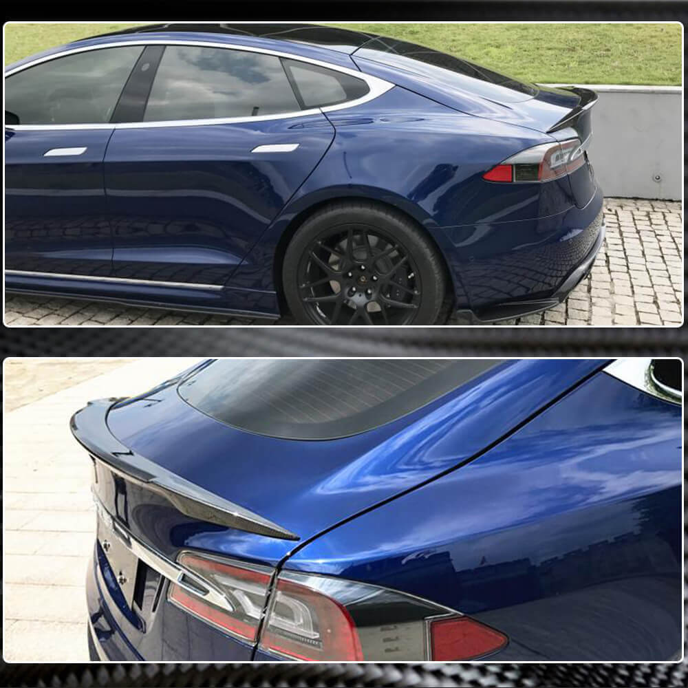 Rear Trunk Spoiler Carbon Fiber V1 (2012-2022) for Tesla Model S - image 4