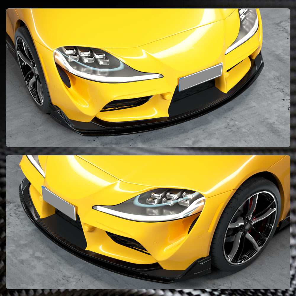 Cover on the front bumper Lip V2 (Carbon) for Toyota Supra 2019- - image 4