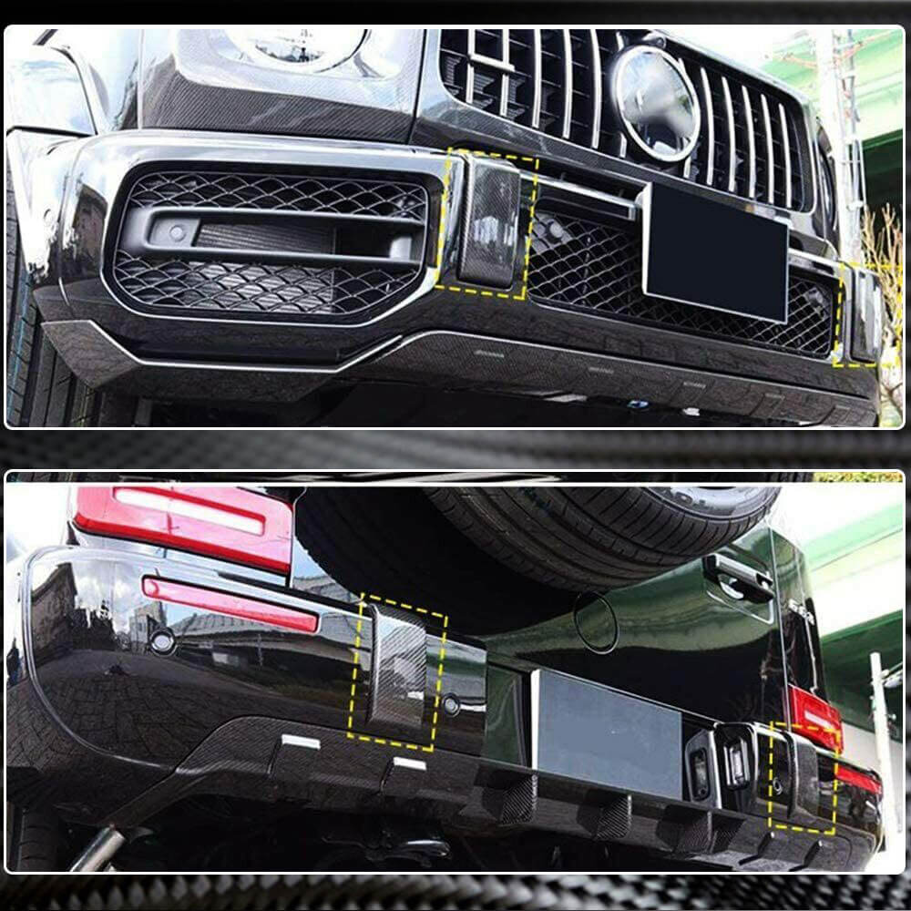 Front and Rear Bumper Cover Set (for G63 AMG, Dry Carbon) for Mercedes G сlass W463 2018-2024 - image 4