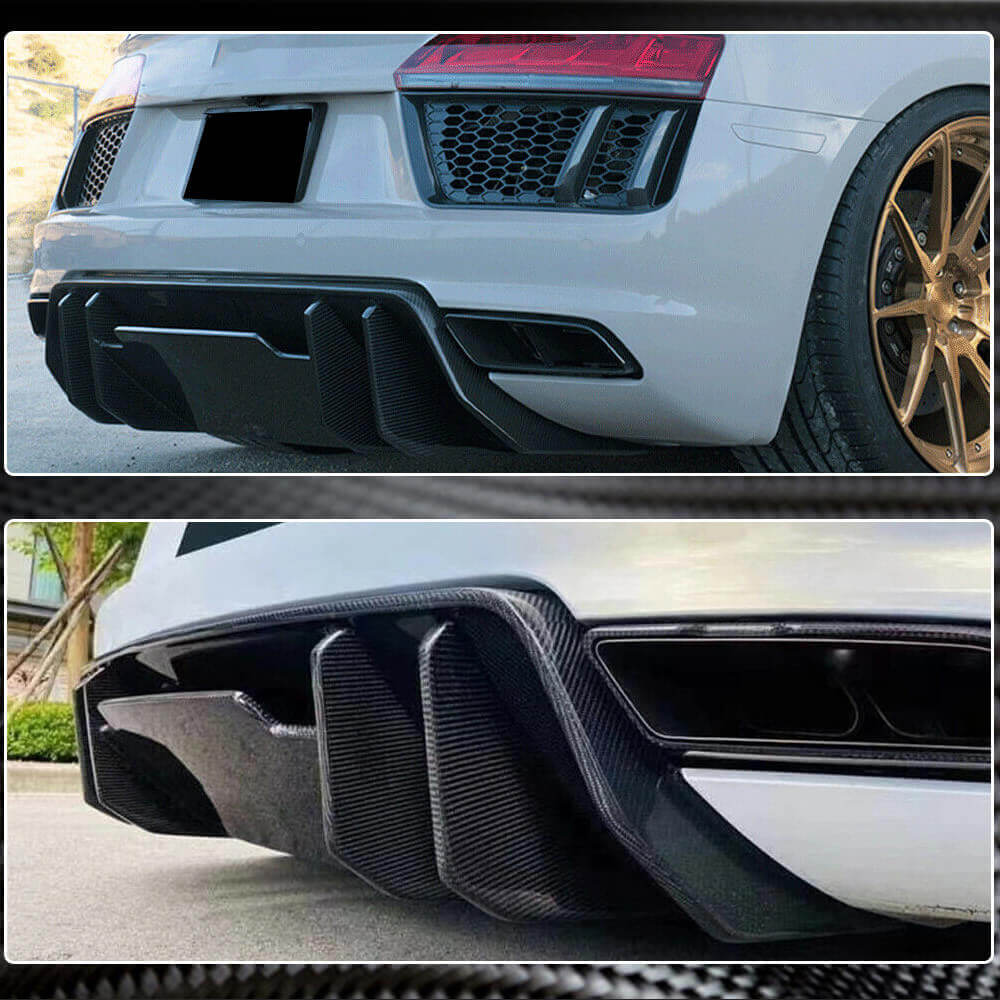 Rear Bumper Diffuser Dry Carbon Fiber for Audi R8 2006-2015 - image 4